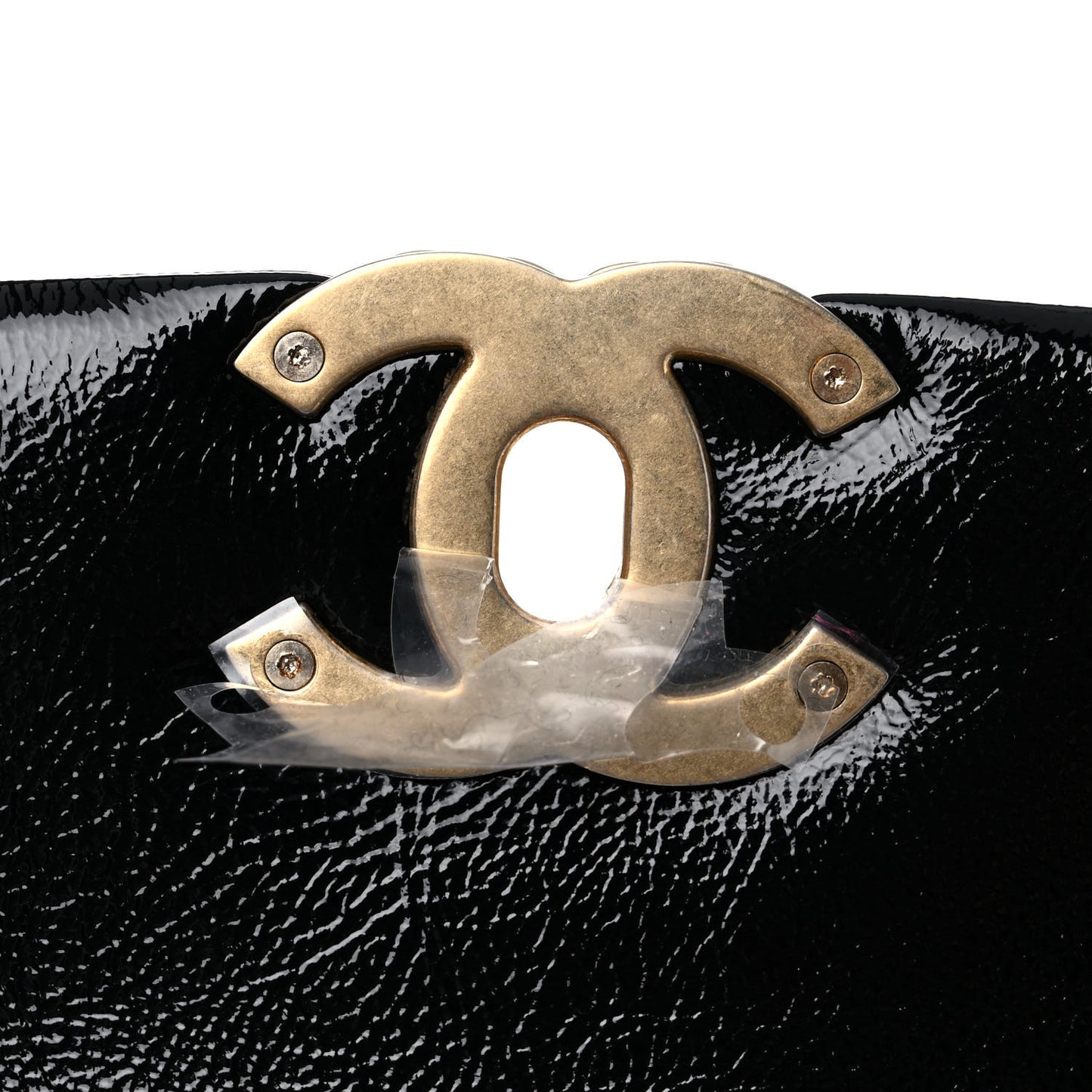 Shiny Crumpled Calfskin Quilted Medium Chanel 19 Flap Black