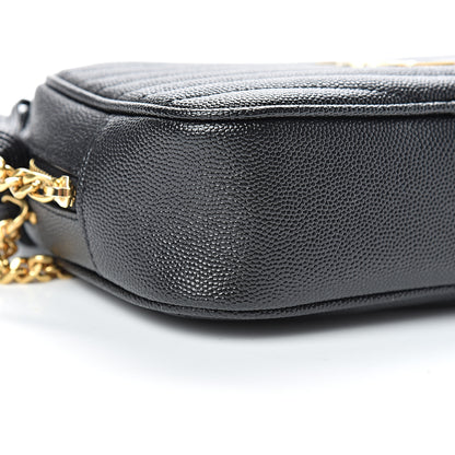 Saint Laurent Grain De Poudre Matelasse Monogram Mini Lou Camera Bag Black 8 of 9