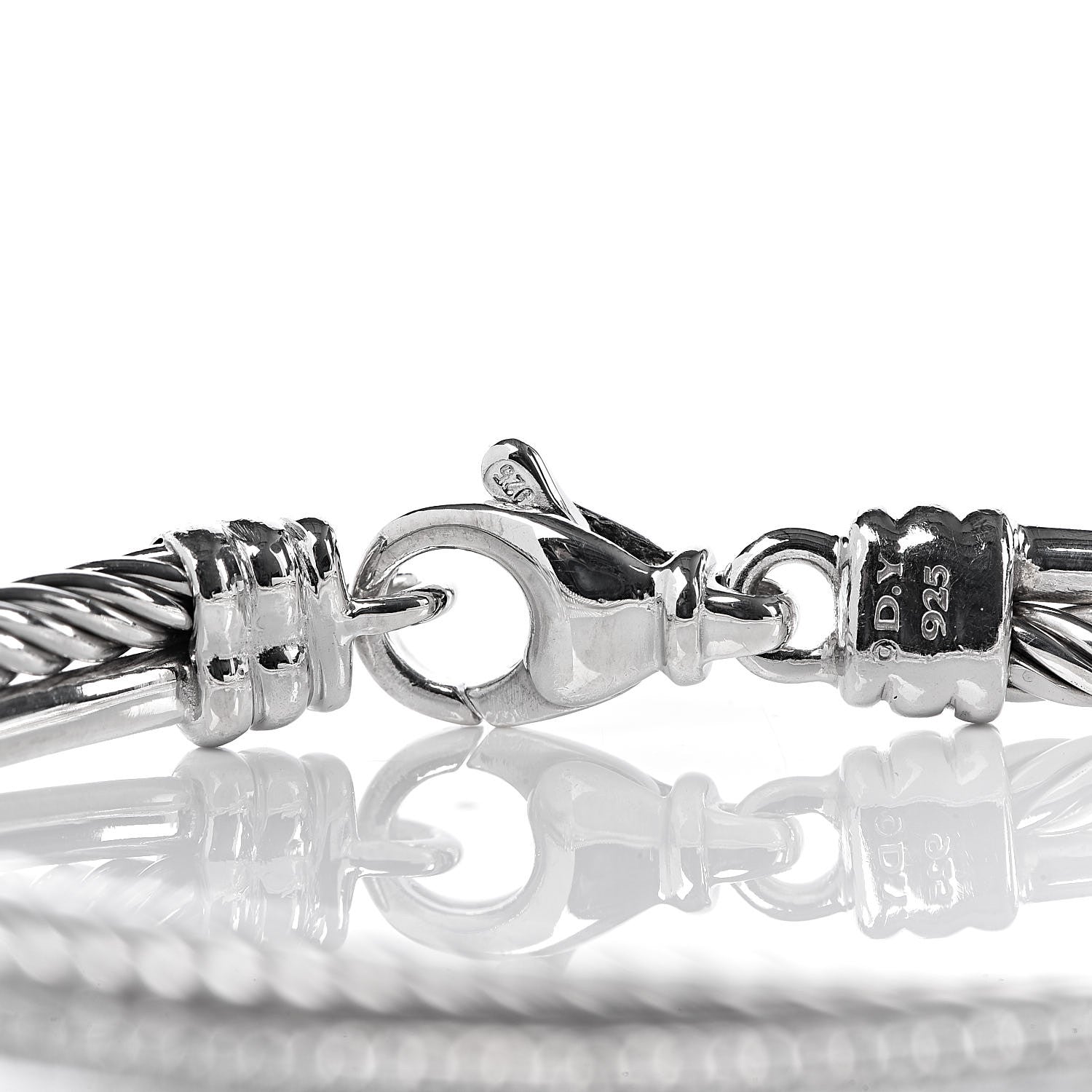 David Yurman Sterling Silver Diamond 3mm Crossover Bracelet 5 of 5