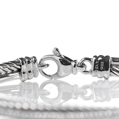 David Yurman Sterling Silver Diamond 3mm Crossover Bracelet 5 of 5