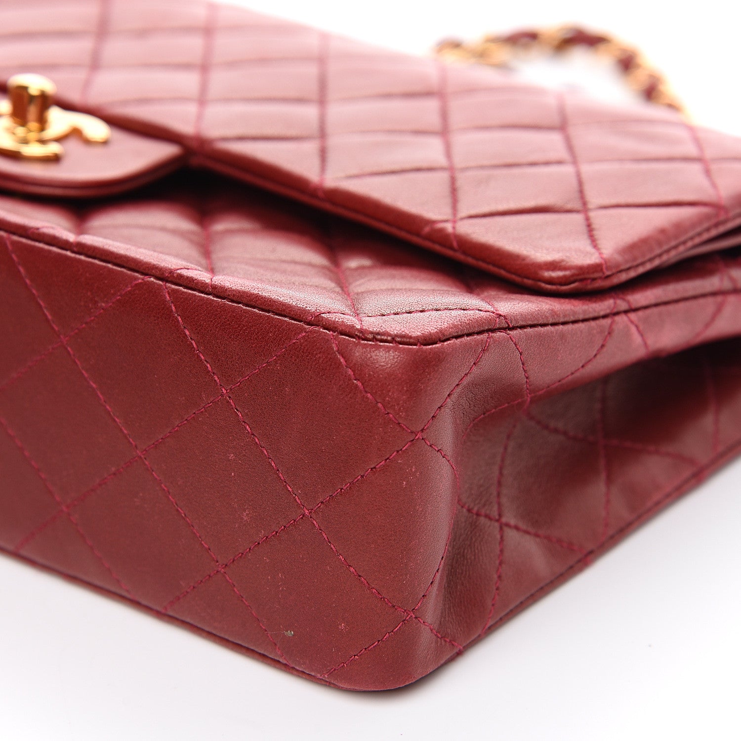Chanel Lambskin Quilted Medium Double Flap Red 9 of 18
