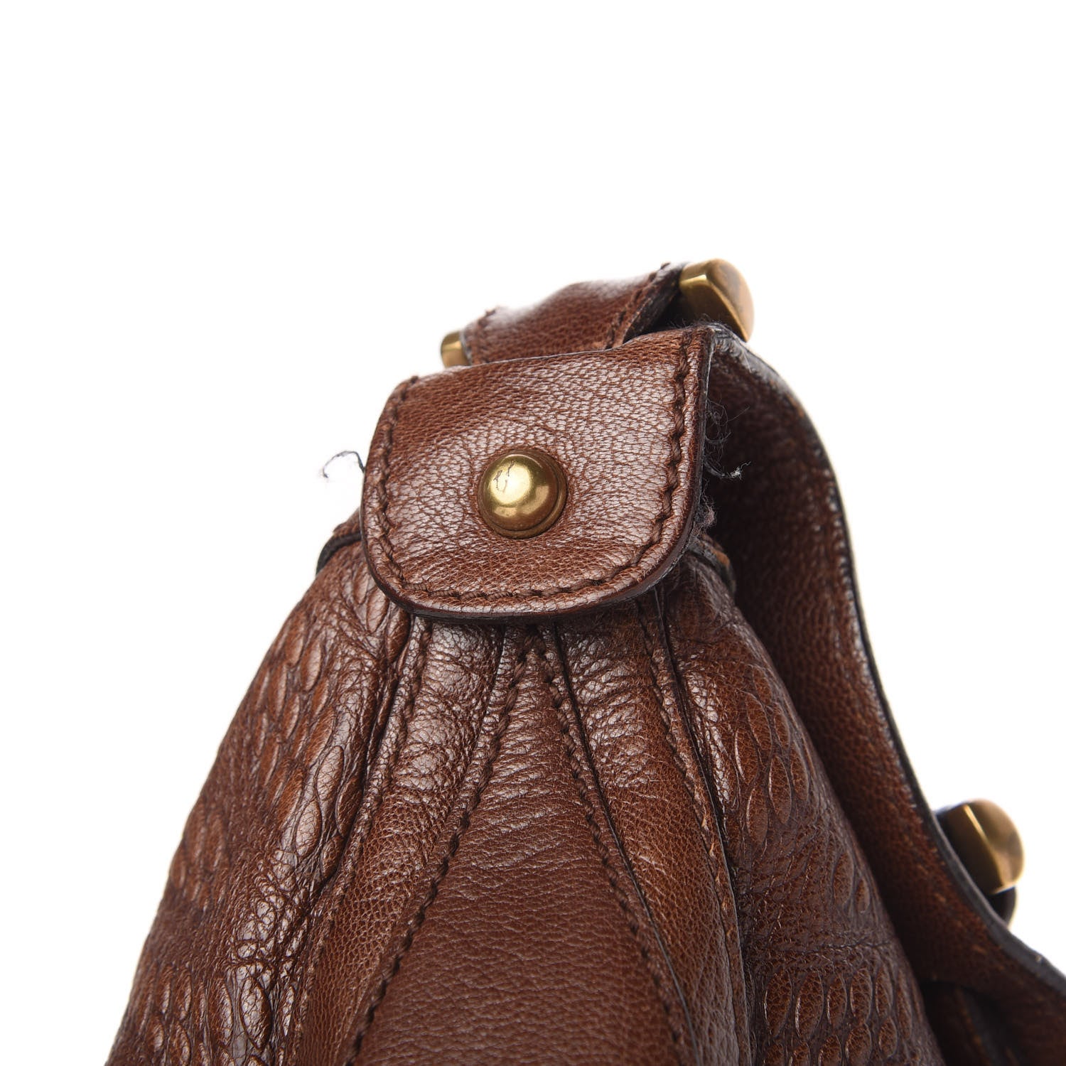 Gucci Calfskin Embossed Studded Pelham Messenger Bag Dark Brown 13 of 13