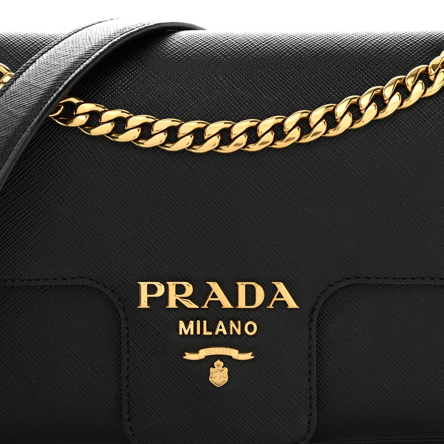 Prada Saffiano Flap Shoulder Bag Black 8 of 10