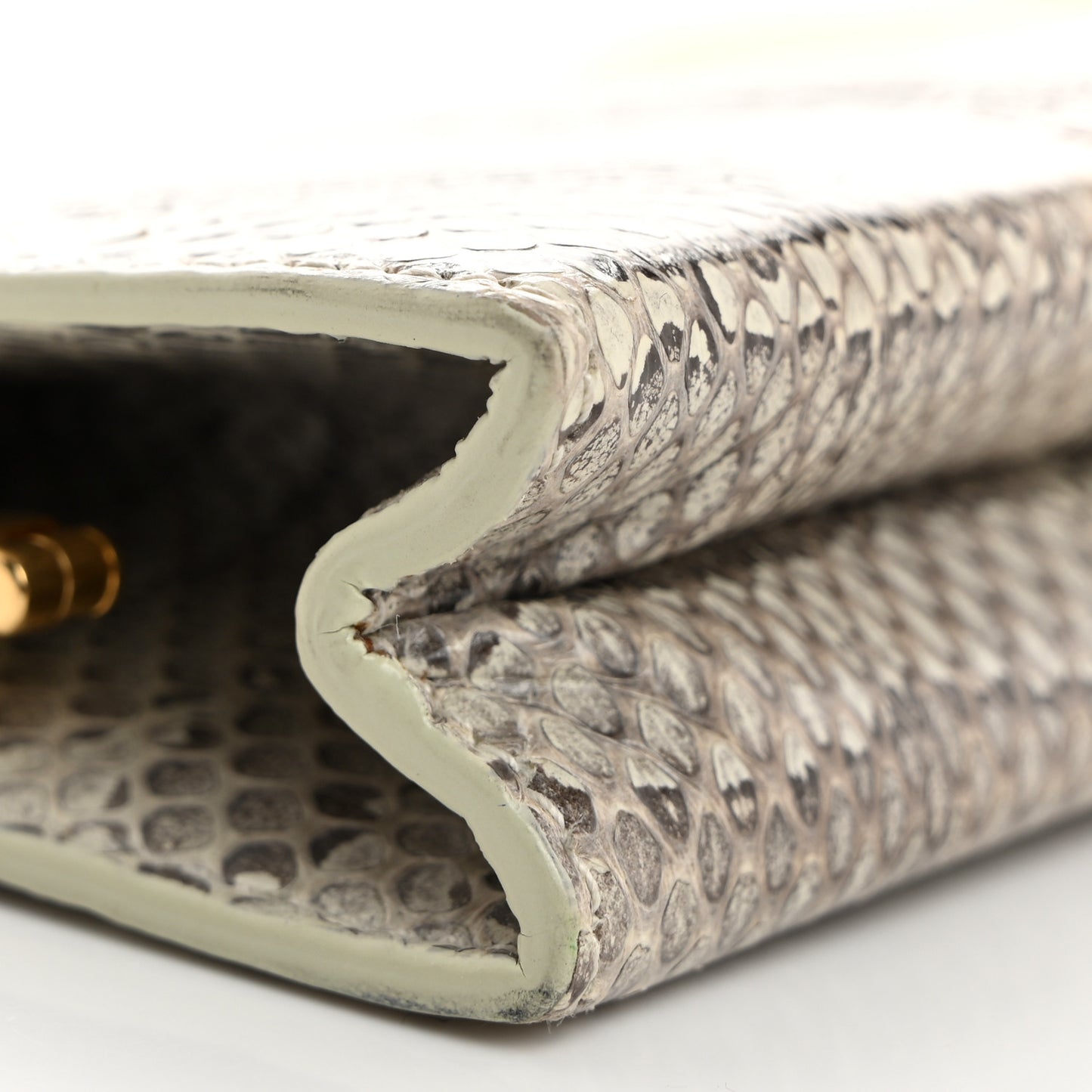 Snakeskin Midnight Clutch Grey White