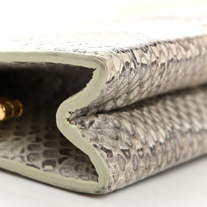 Saint Laurent Snakeskin Midnight Clutch Grey White 9 of 10