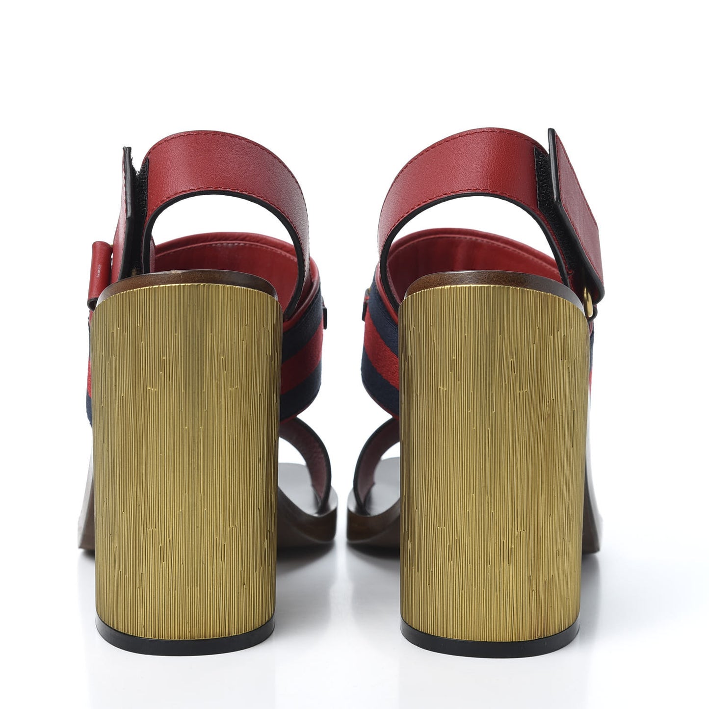 Calfskin Nylon Web Horsebit Lifford Sandals 37.5 Hibiscus Red