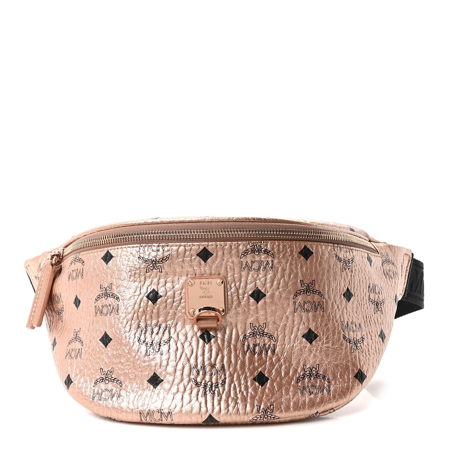 MCM Metallic Visetos Stark Belt Bag Champagne Gold 1 of 10
