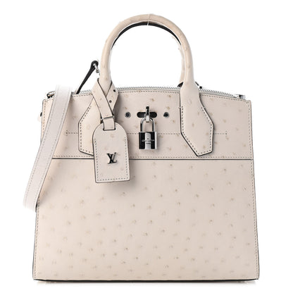 Louis Vuitton Ostrich City Steamer PM Ivory 1 of 8