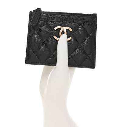 Chanel Caviar Quilted CC Zip Card Holder Black 2 of 8