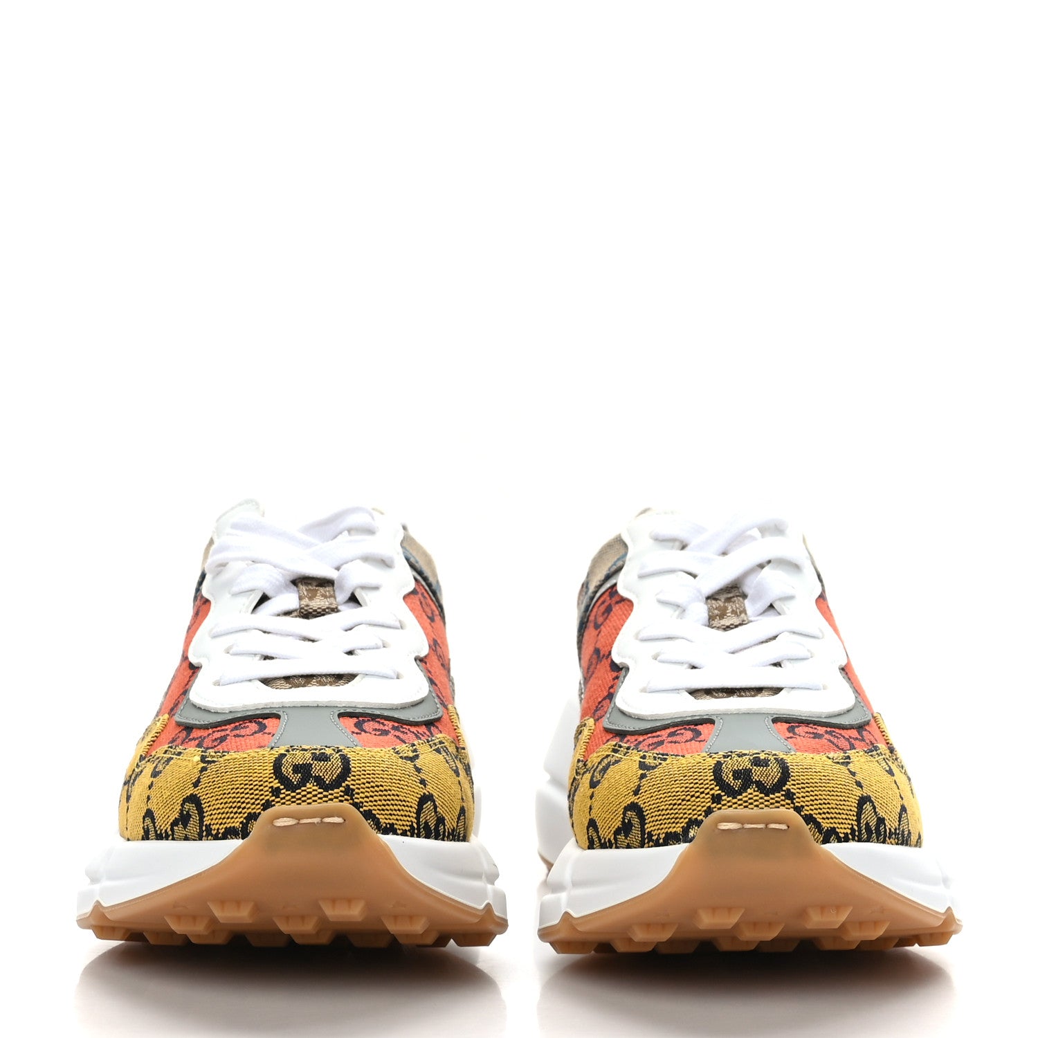 Gucci Monogram Multicolor Demetra Womens Rhyton Sneakers 36 Yellow Blue Great White Tabasco 2 of 8