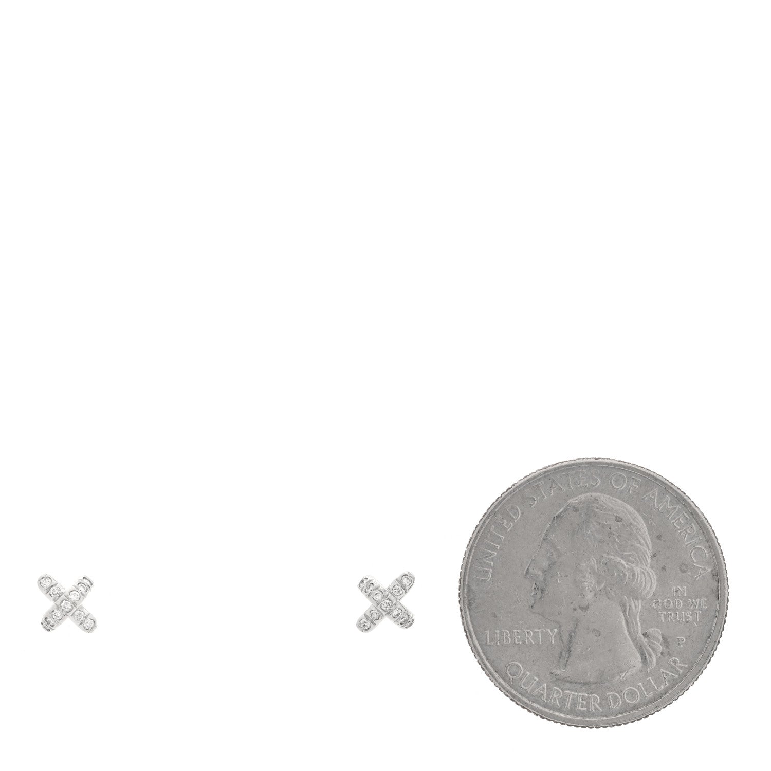 Tiffany Platinum Diamond Cross Stitch X Stud Earrings 2 of 4