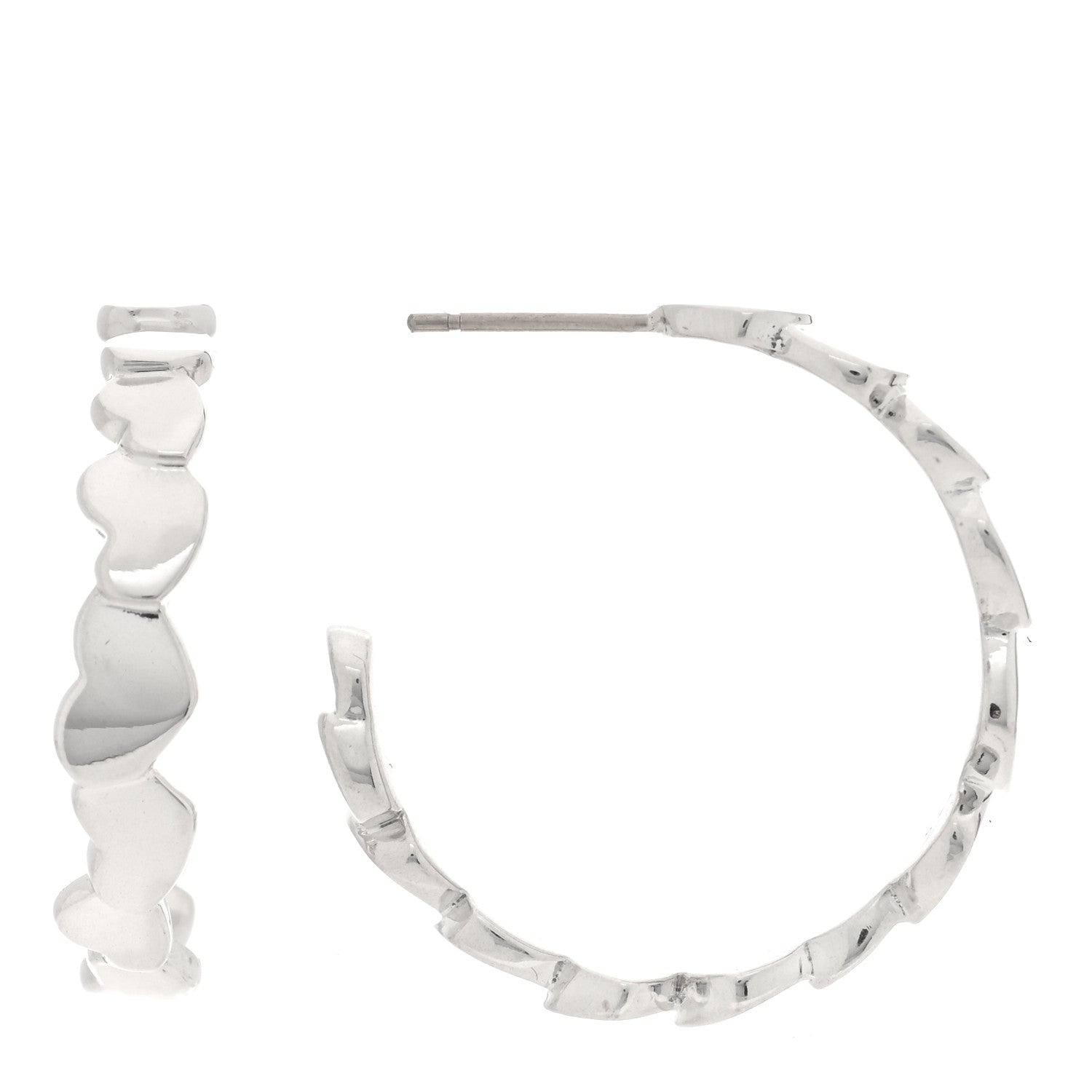 Tiffany Sterling Silver Paloma Picasso Modern Hearts Hoop Earrings 1 of 4