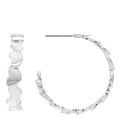 Tiffany Sterling Silver Paloma Picasso Modern Hearts Hoop Earrings 1 of 4