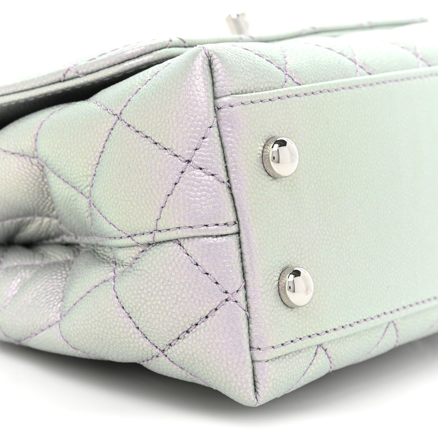 Chanel Iridescent Caviar Quilted Extra Mini Coco Handle Flap Purple 10 of 11