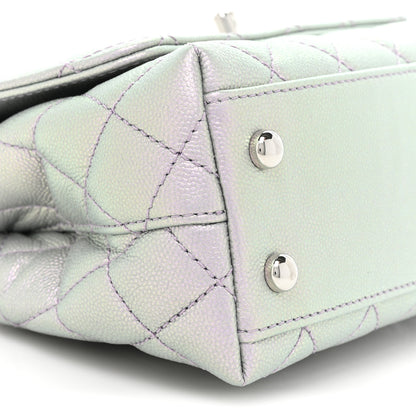 Chanel Iridescent Caviar Quilted Extra Mini Coco Handle Flap Purple 10 of 11