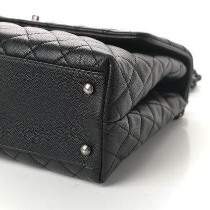 Chanel Caviar Lizard Quilted Medium Coco Handle Flap Black 10 of 10