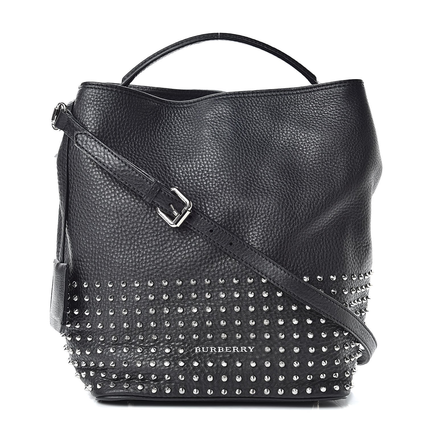 Burberry Calfskin Studded Medium Susanna Hobo Black 1 of 11