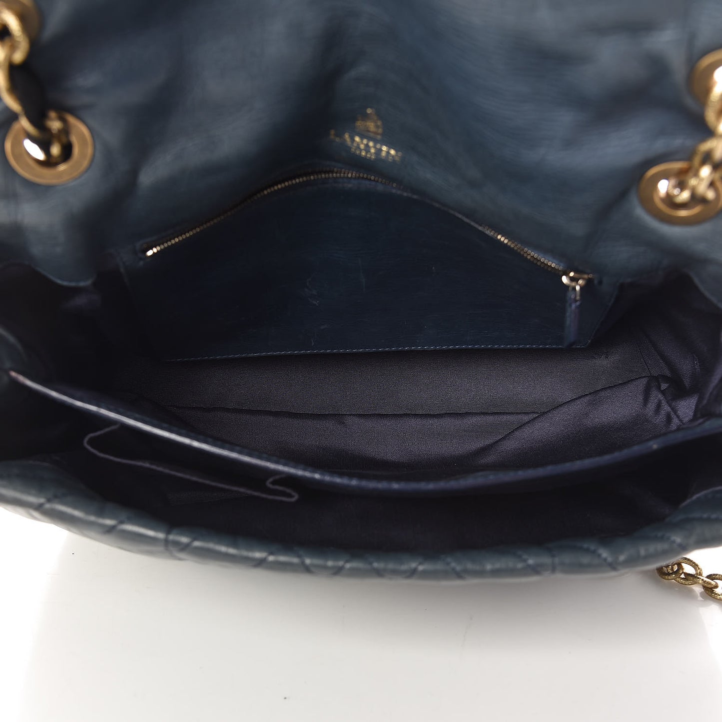 Calfskin Quilted Large Happy Shoulder Bag Grey