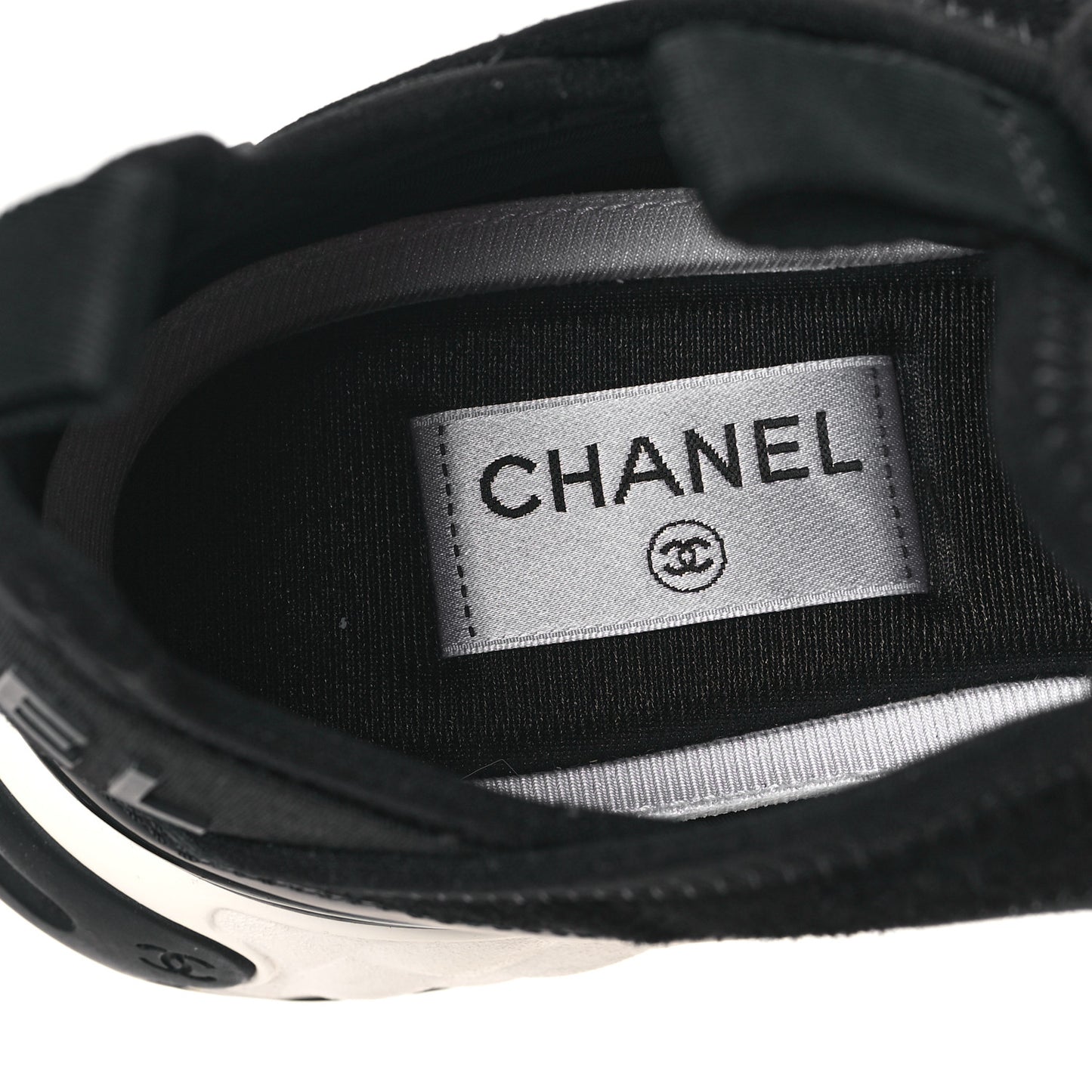 Velvet Calfskin Mixed Fibers CC Sneakers 39.5 Black