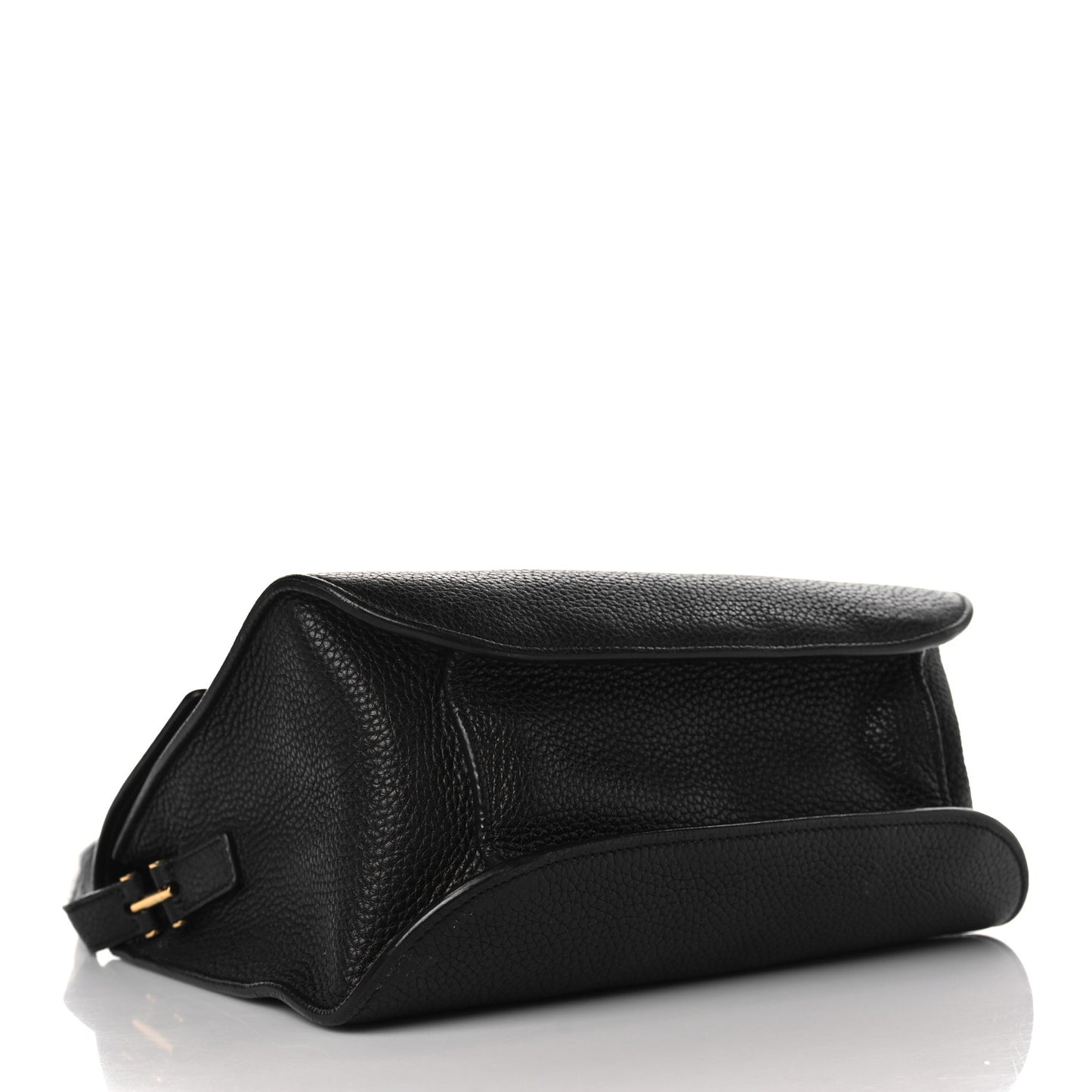 Calfskin Large T Clasp Tara Crossbody Bag Black