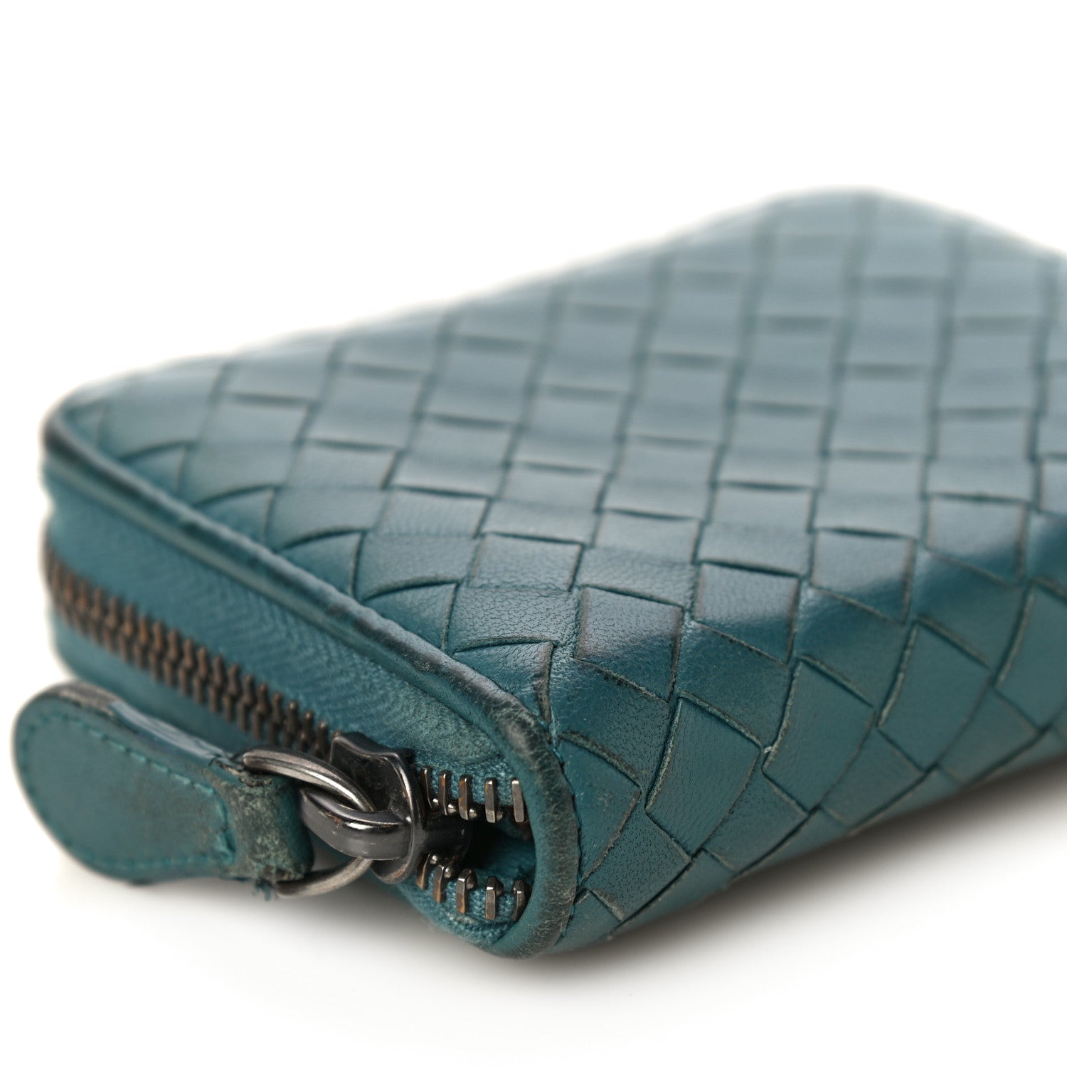 Bottega Veneta Nappa Intrecciato Zip Around Coin Purse Lagoon 11 of 22