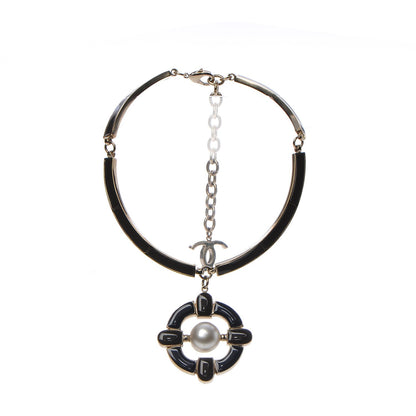 Chanel Gripoix Poured Glass Pearl Choker Necklace Gold 3 of 6
