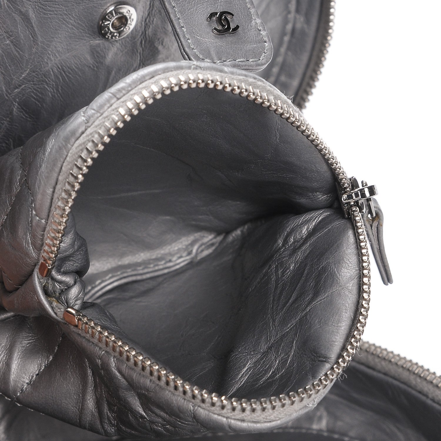 Chanel Metallic Aged Calfskin Quilted Belt Waist Bag Silver 7 of 10