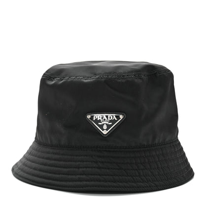Prada Re-Nylon Metal Triangle Logo Mens Bucket Hat S Black 3 of 10