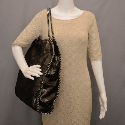Stella McCartney Faux Leather Falabella Chamois Tote Ruthenium 2 of 8