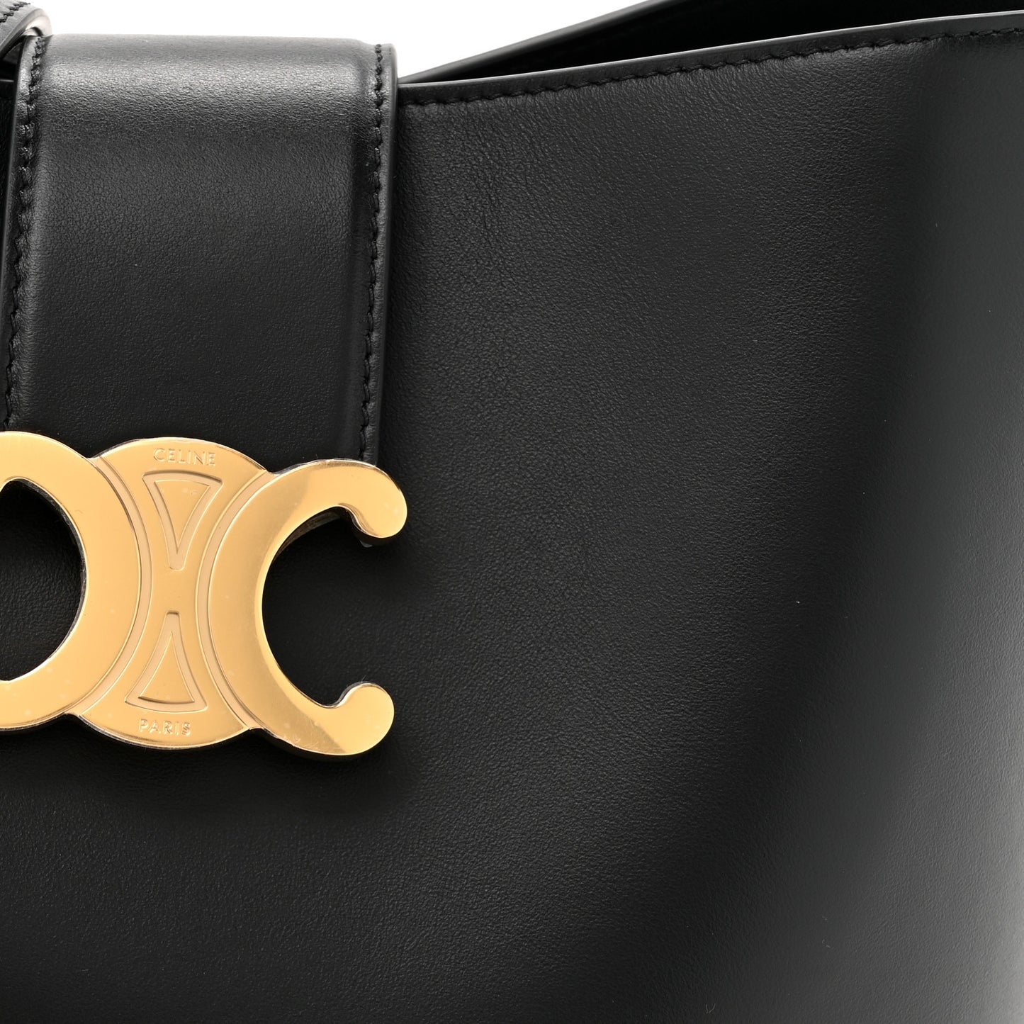 Smooth Calfskin Triomphe Medium Louise Bag Black