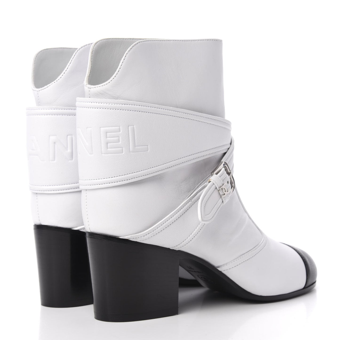 Lambskin Goatskin Cap Toe Boots 37 White Black