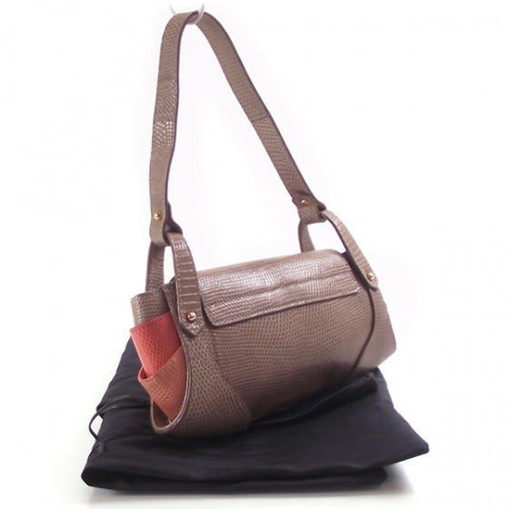 Fendi Lizard Ruffled TurnLock Pochette 3 of 11