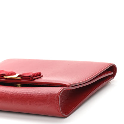 Salvatore Ferragamo Hammered Calfskin Mini Miss Vara Bow Chain Bag Red 9 of 9