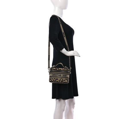 Christian Dior Canvas Mizza Embroidered Small Leopard Travel Vanity Case Beige 2 of 10