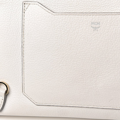 MCM Grained Calfskin Medium Milla Convertible Backpack White Flake 16 of 17