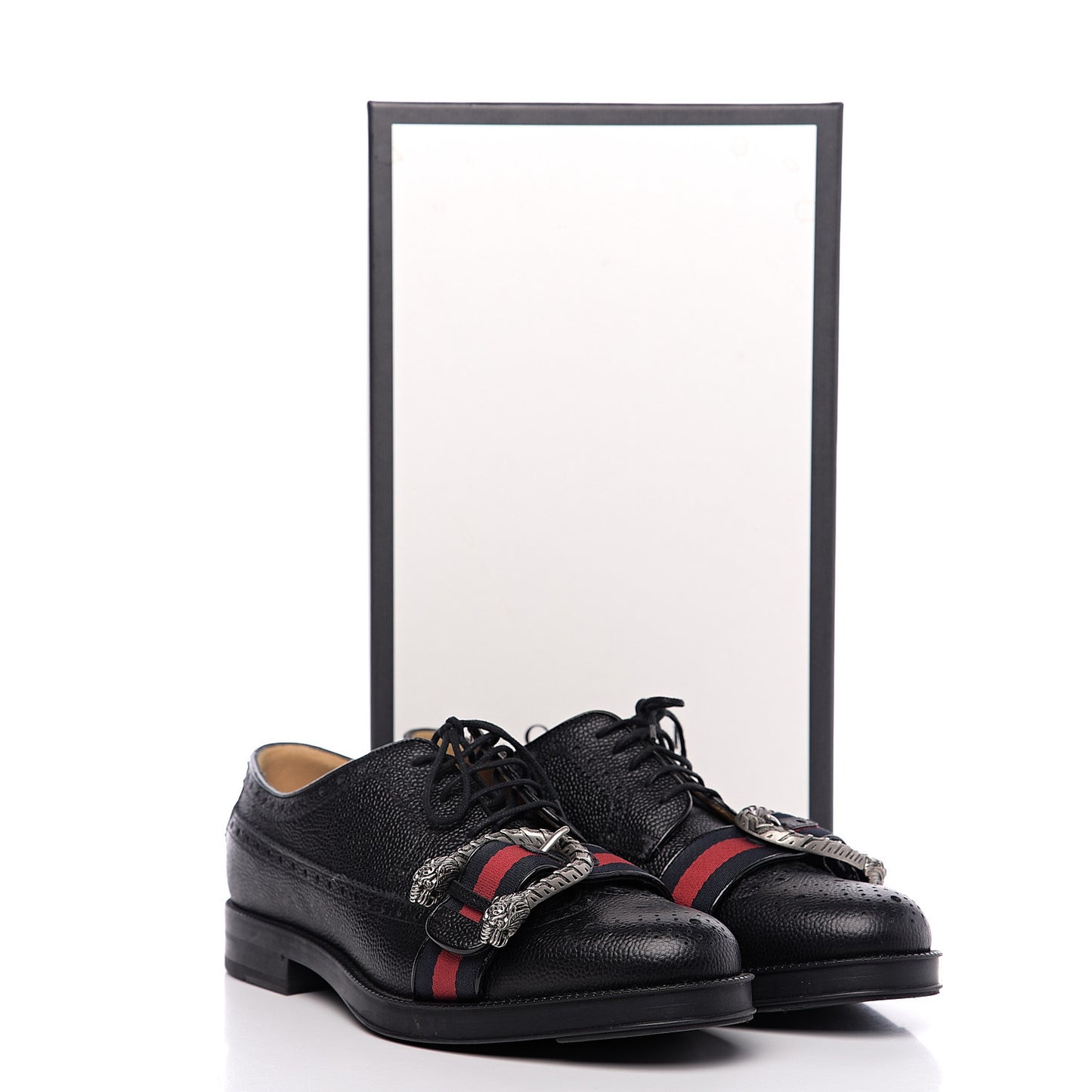 Pebbled Calfskin Dionysus Web Mens Martins Shoes 8 Black