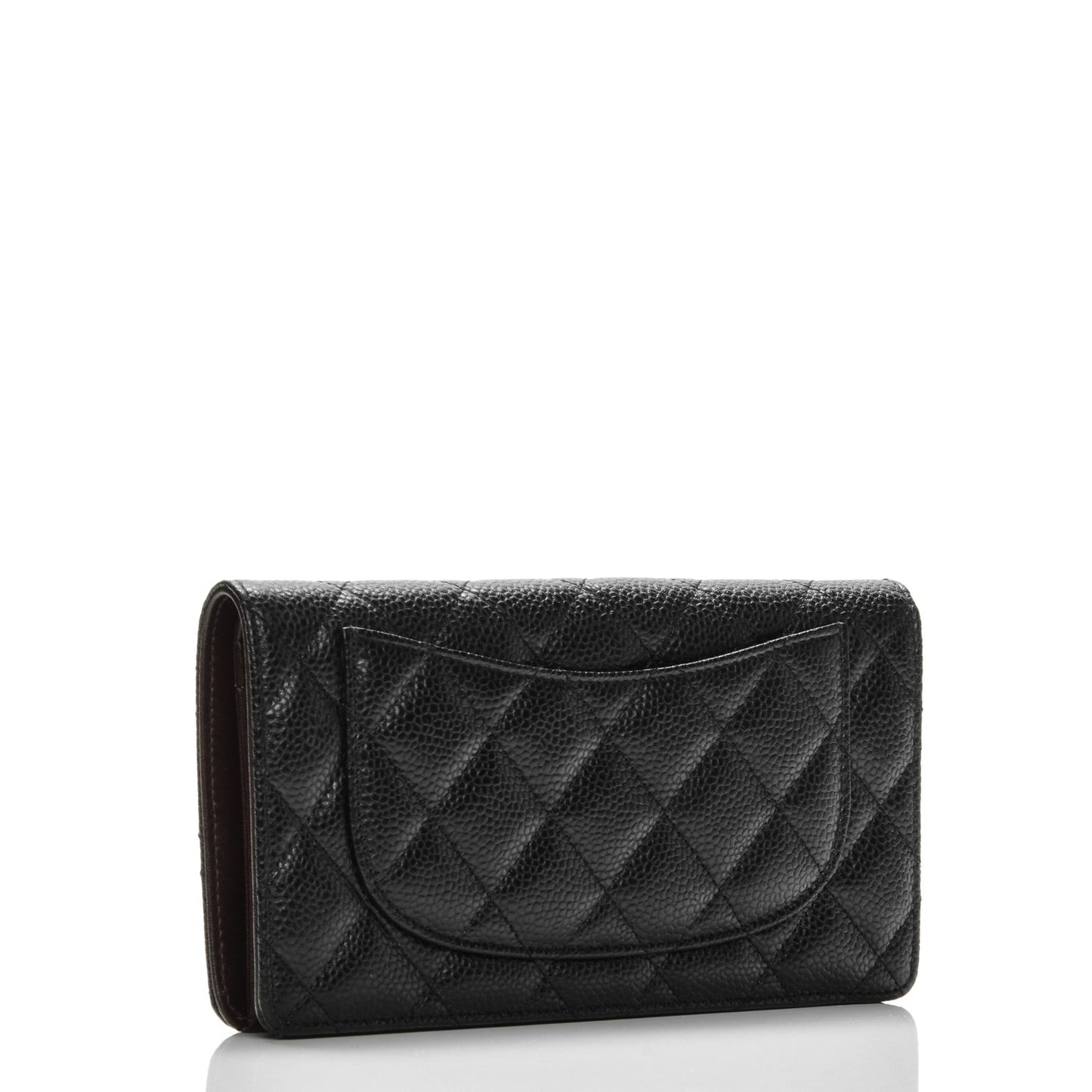 Caviar Quilted Yen Wallet Black