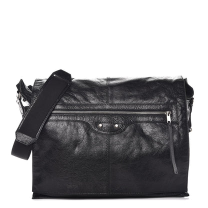 Balenciaga Agneau Arena Foldover Messenger Black 1 of 8