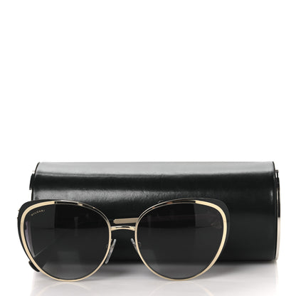 Bulgari Metal Crystal Flower Cat Eye Sunglasses 6092-B Gold Black 7 of 7