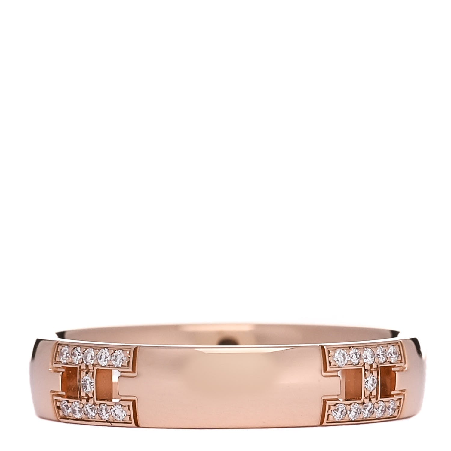 Hermes 18K Rose Gold Diamond Ever Herakles Wedding Band Ring  48 4.5 3 of 4