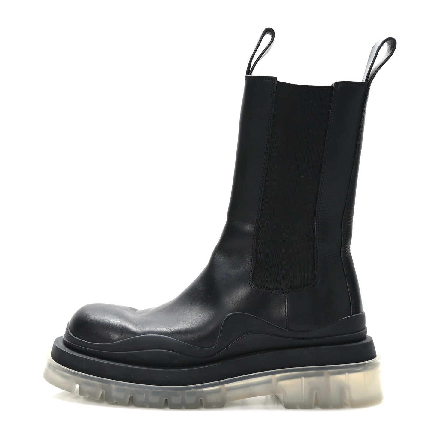Calfskin The Tire Chelsea Boots 40 Black Transparent