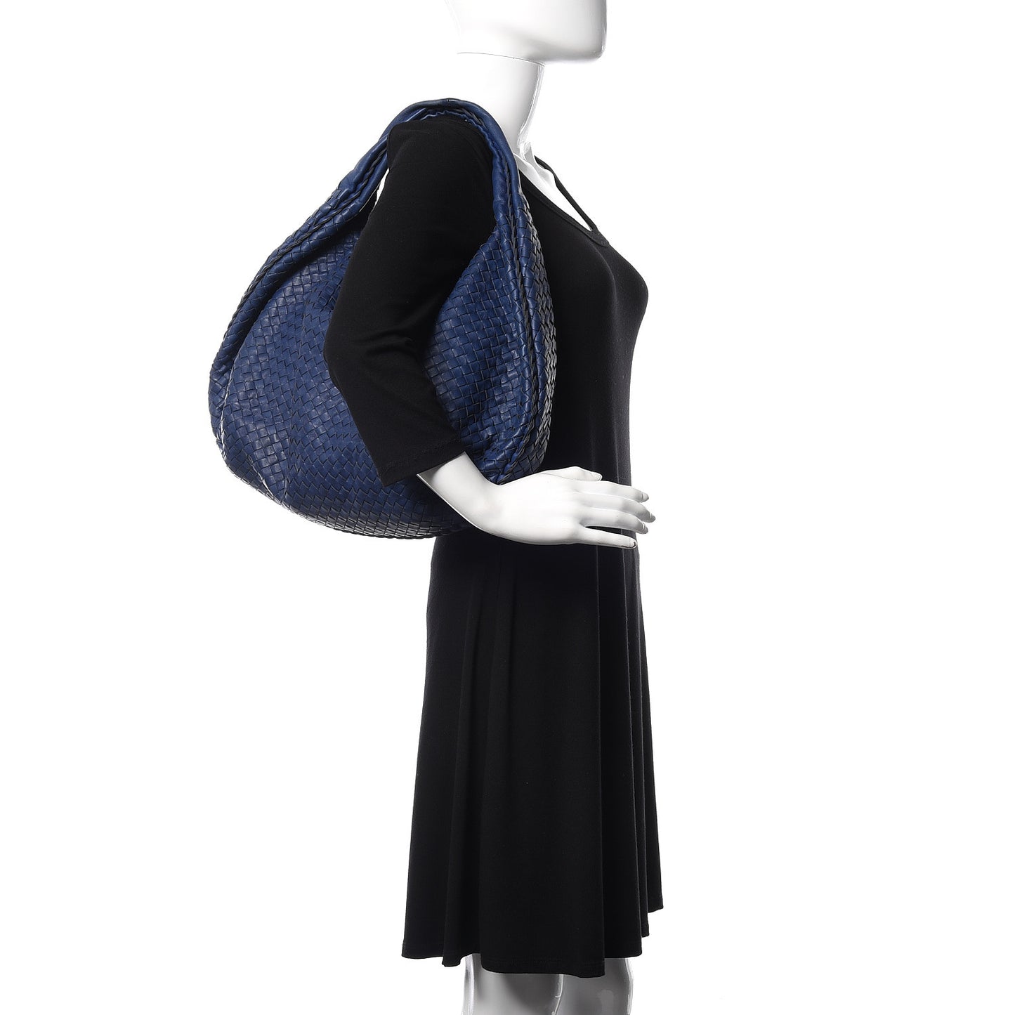 Nappa Intrecciato Large Belly Veneta Hobo Sapphire