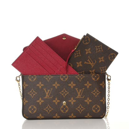 Louis Vuitton Monogram Pochette Felicie Chain Wallet Fuchsia 5 of 9