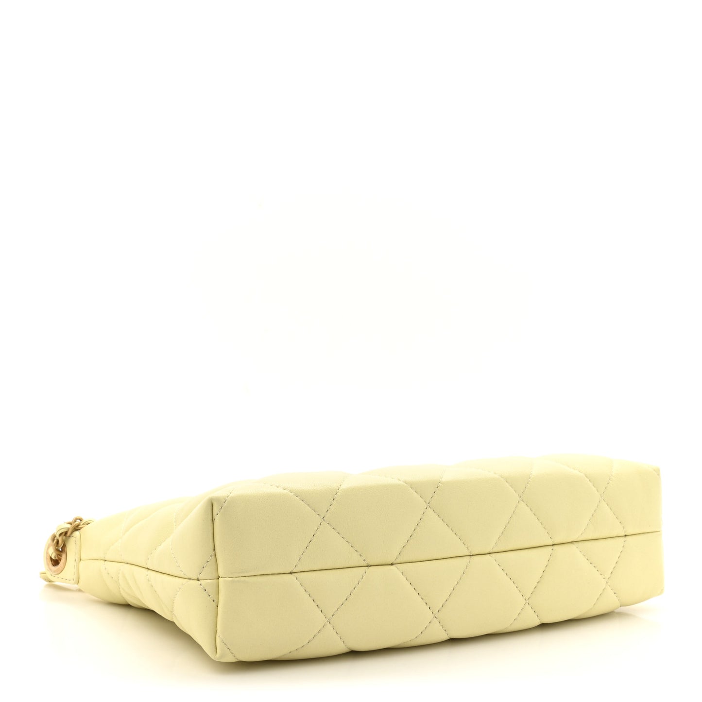 Lambskin Quilted Hobo Shoulder Bag Light Yellow