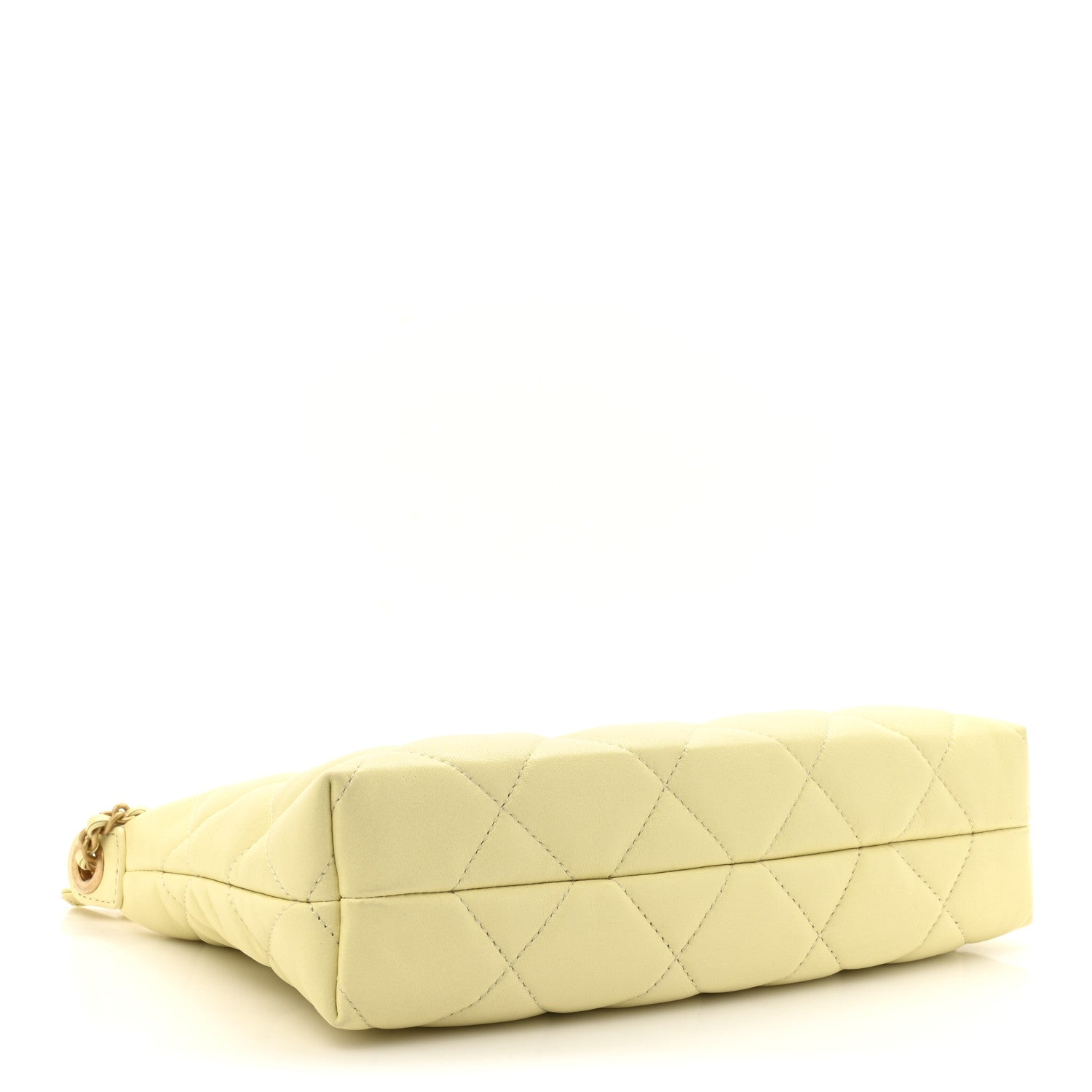 Chanel Lambskin Quilted Hobo Shoulder Bag Light Yellow 4 of 12