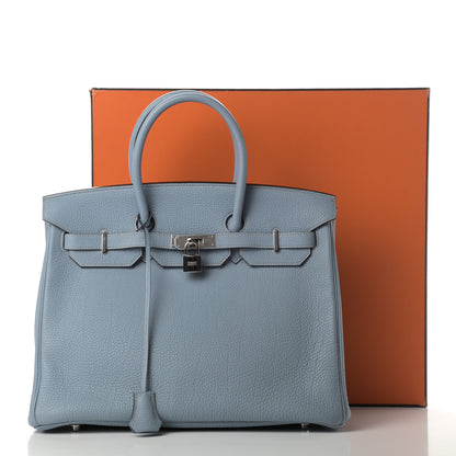 Hermes Togo Birkin 35 Bleu Lin 11 of 11