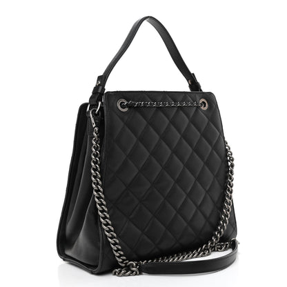 Chanel Caviar Quilted Medium CC Bucket Bag Black 3 of 10
