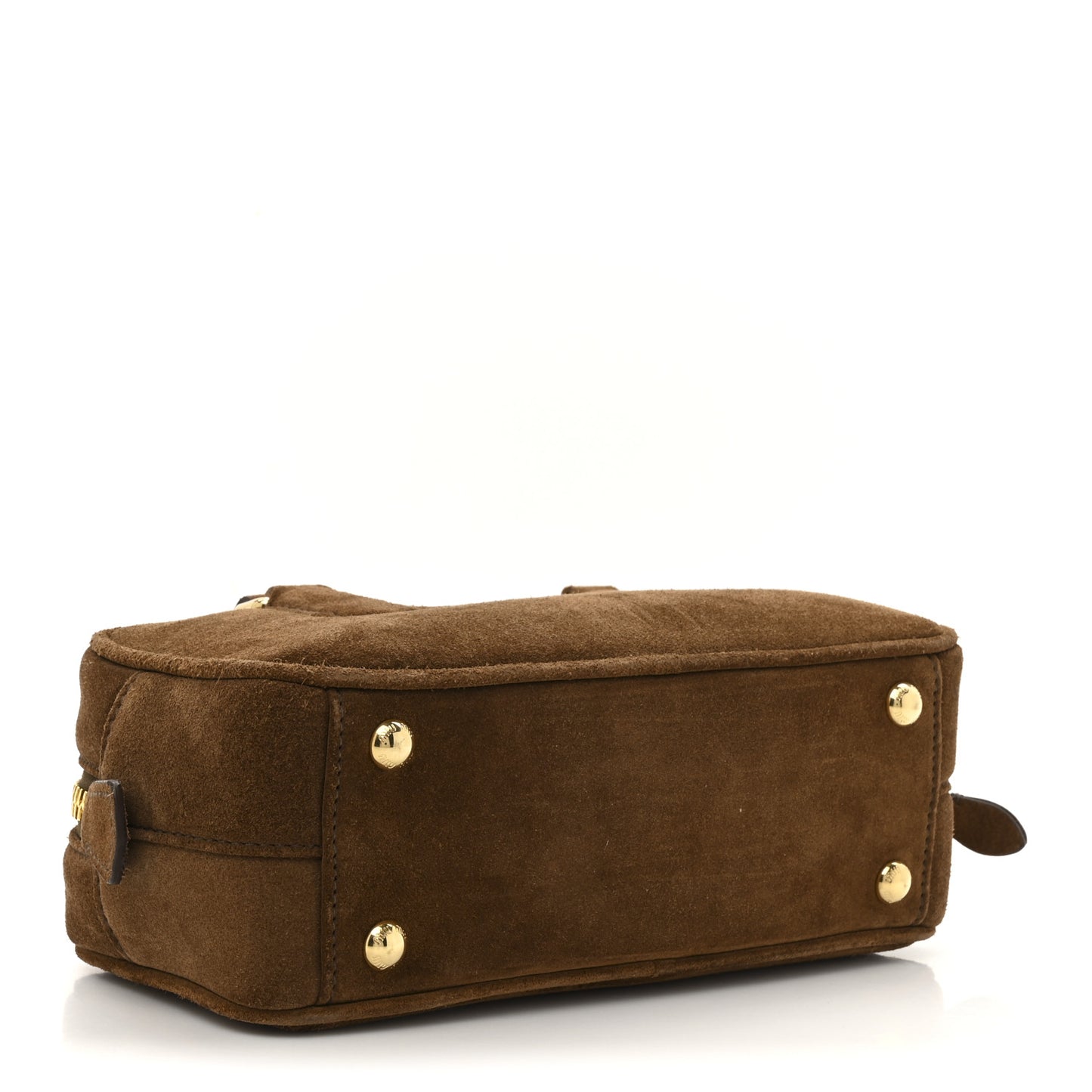 Suede Padded Regular Arcadie Top Handle Bag Cocoa Brown