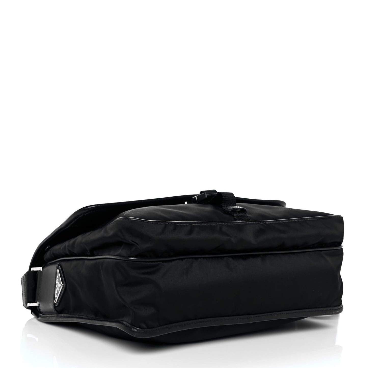Tessuto Nylon Saffiano Logo Messenger Bag Black