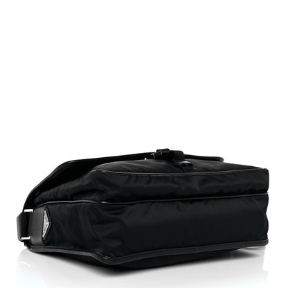 Prada Tessuto Nylon Saffiano Logo Messenger Bag Black 3 of 8
